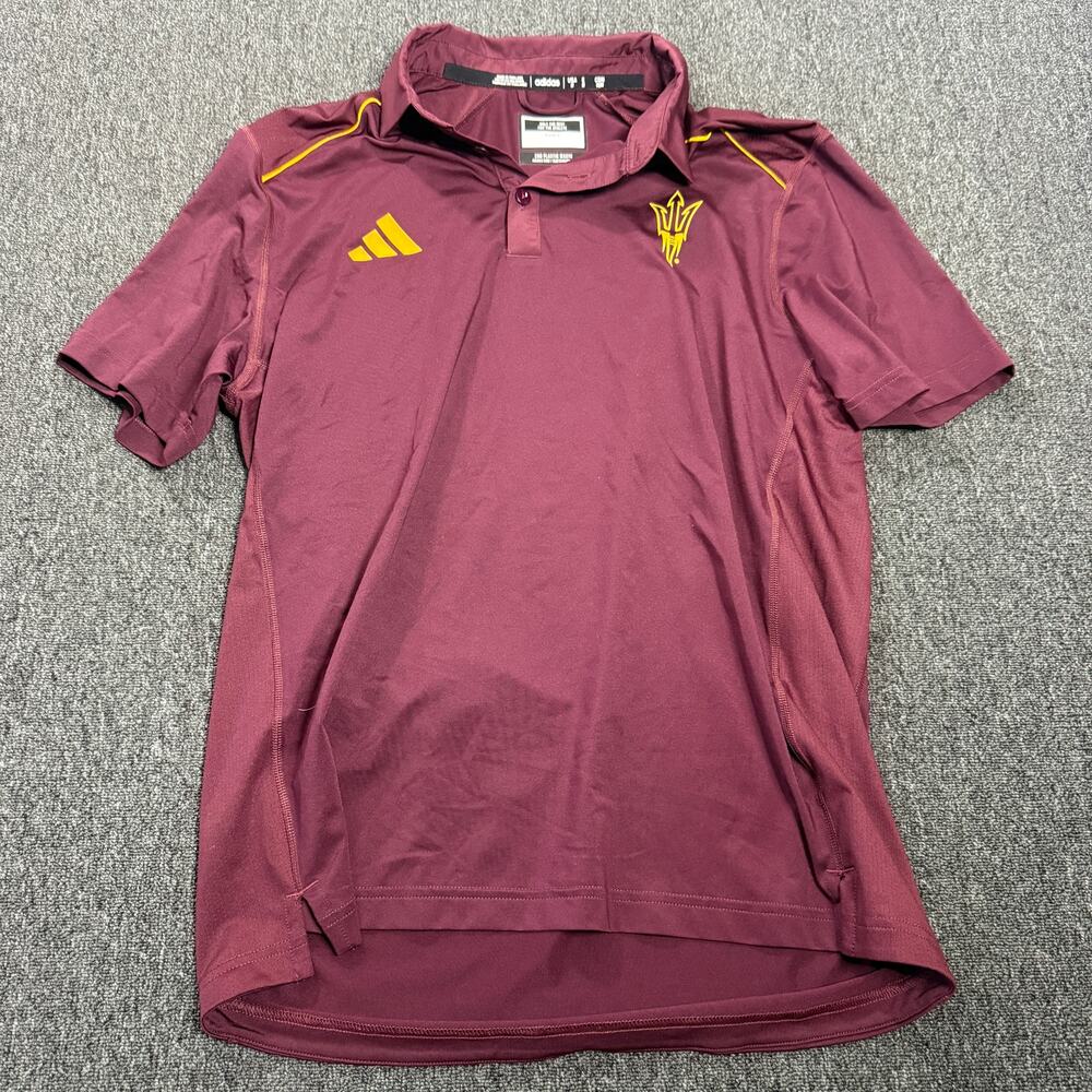 Vintage Y2k Asu Arizona State Sundevils Adidas Maroon Golf Polo Women's Medium